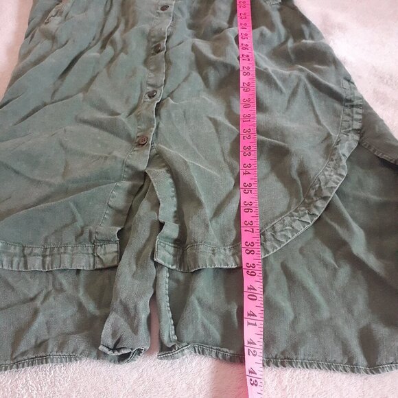 Billy T Women's Size S Pine Green City 2-way Collared Button Up Lyocell Dress - Picture 10 of 10